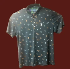 William Murray Polo Shirt Mens Size L Black Titos Vodka Texas Performance Golf