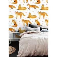 Fox Woodland Nursery wall mural Animals Woodlands Boy room Animal wall art