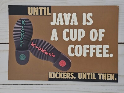 Until JAVA Is a Cup of Coffee, Kickers. Until Then Shoes Postcard Advertising
