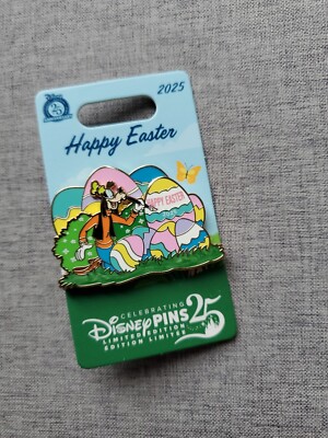 Disney Parks 2025 Goofy Easter Eggs 2025 LE Pin Celebrating 25 Years NEW