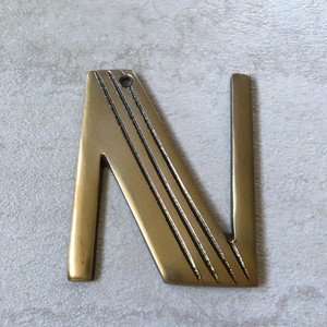 Vintage Brass 4 N Letter Golden Art Deco Door Wall Decor Decal Ebay