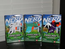 HASBRO NERF MINECRAFT SINGLE-SHOT LOT OF 3 GUARDIAN, ENDER DRAGON GHAST