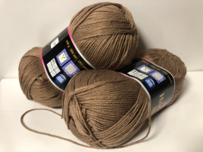 Lot De 5 Pelotes De Laine Noisette - 100g Chaque, En Acrylique/coton, Idéal Pour Tricot Et Crochet !