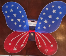 Fairy Wings Red And Silver And Blue With Stars-Brand New-SHIPS N 24 HOURS