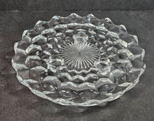 Vintage Fostoria American Clear Glass 3-Toed Tidbit Tray Stem 2056 UV Glow