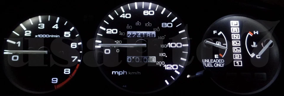 Dash Instrument Cluster Gauge WHITE SMD LED LIGHTS KIT Fits 92-95 Honda Civic EG Foto 2 de 4