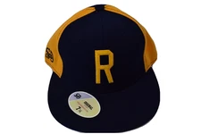 Stall & Dean Mens Rucker Basketball Navy Blue & Yellow Fitted Hat Cap New 7 1/2