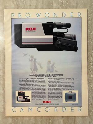 1986 RCA VHS Camcorder Pro Wonder Model CMR 300 Print AD Life Magazine