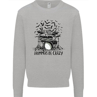 Skeleton Drummer Be Crazy Drumming Drum Herren Sweatshirt Pullover