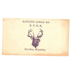 Rawlins Lodge 609 B.P.OE. Rawlins Wyoming  Elks Comic Card Elephant Tent