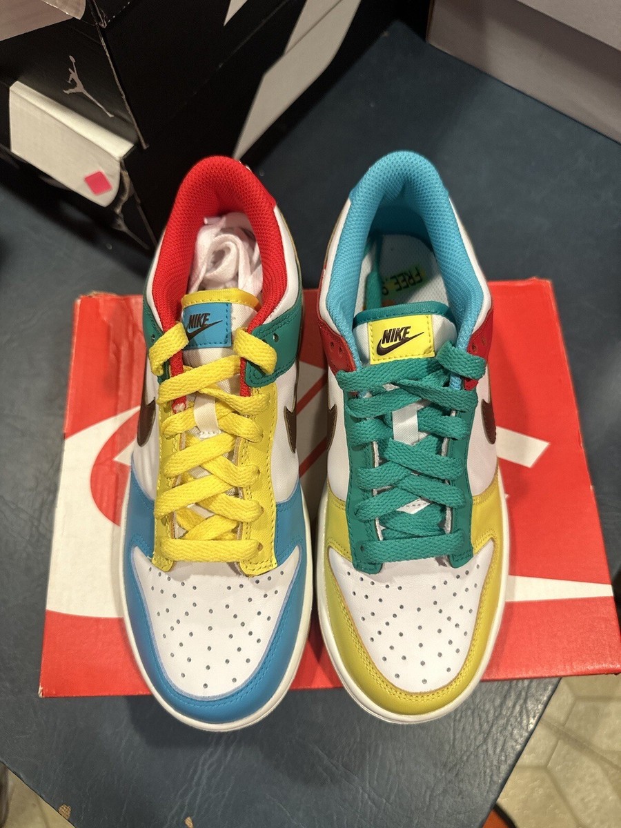 Size 5Y - Nike Dunk Low SE Free 99 GS White Green Blue CZ2496-100