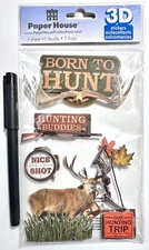 Paper House Hunting Stickers Scrapbooking Embellishment Card