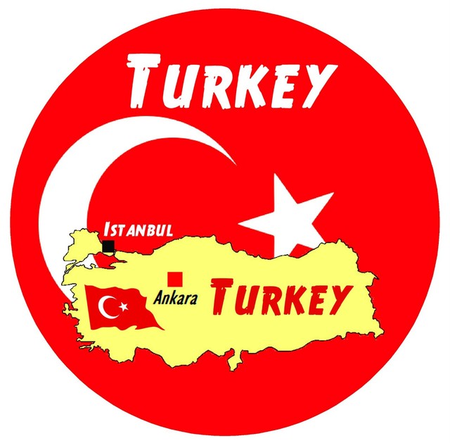 TURKEY MAP / FLAG ROUND NOVELTY SOUVENIR FRIDGE BRAND NEW