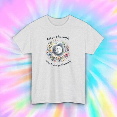 Grow Through What You Go Through Shirt | Floral Moon Graphic Tee