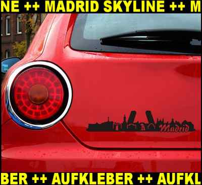 Samunshi Aufkleber Madrid Skyline Autoaufkleber   25 Farben 8 Größen 