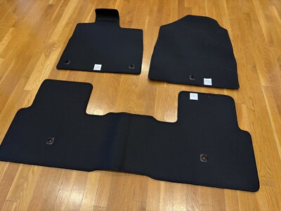 Original 2023-2024 Honda Pilot 3 Piece Set Floor Mats Carpet Black OEM Free Ship