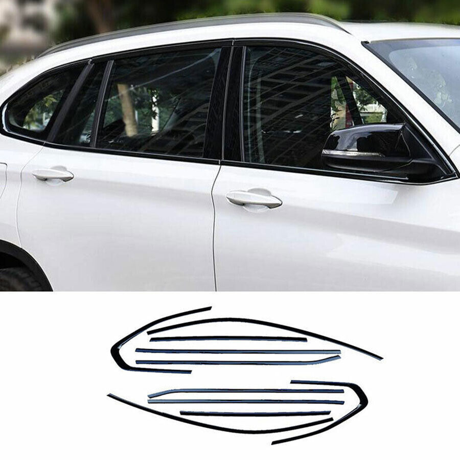 Black Titanium Window Sill Trim Cover for BMW X1 F48 2017-2021