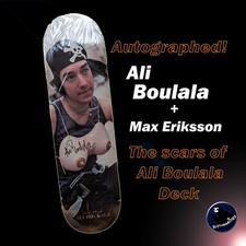 Nuovo autografato e limitato! Raro mazzo di skateboard firmato Ali Boulala 30/50!