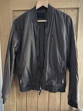 AllSaints Slim Brown Bomber Jacket for Men Size Small