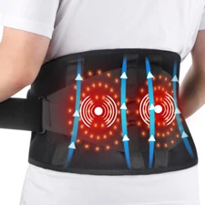 Cordless Heated Massage Vibration Belt Lumbar Support for Lower Back Pain Relief