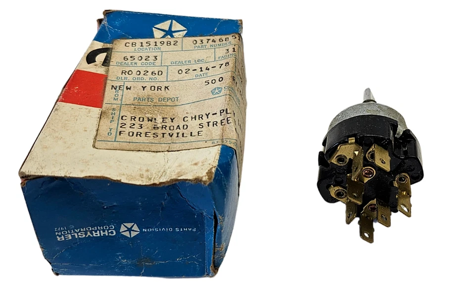 Dodge Dart Plymouth Valiant 1974-1975 carrocería interruptor limpiaparabrisas de 2 velocidades 3746851 nuevo en stock Foto 2 de 4