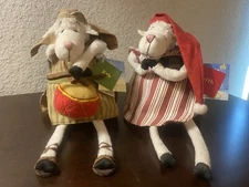 2 Hallmark Dayspring Christmas 2005 2006 Faith & Zeb Sheep Plush Christian Theme