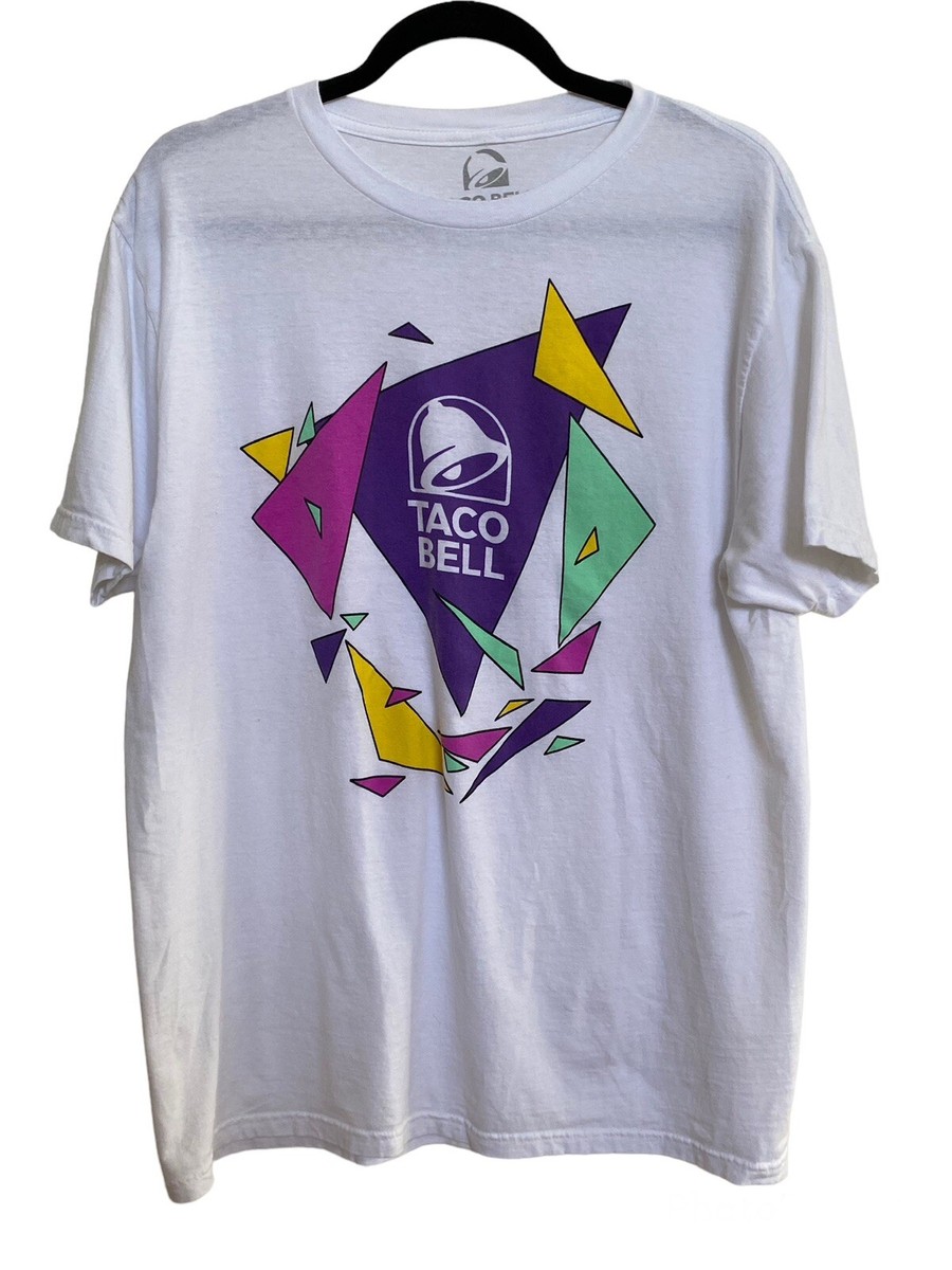 Taco Bell Men's SZ Large 90's Taco Bell Graphic White Short Sleeve