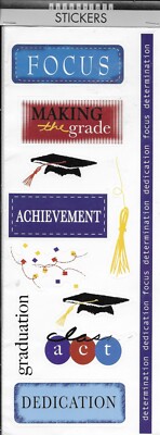 Graduation Graduate Achievement Focus Dedication Congratulations Class Stickers