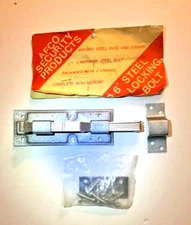 AFCO Heavy Duty 6” Steel Locking Bolt Gate Slide Bolt Door Bolt Welded Steel NOS