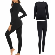 Underwear Sets Lined Base Layer Long Johns Set Women Top Bottom Leggings Shirts