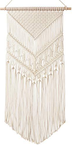 Macramé Colgante de Pared Arte Tejido Boho Decoración del Hogar, Geométrico Hermosa Pared Marfil - Imagen 5 de 7