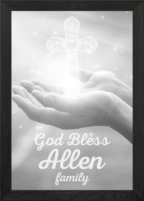 Gott segne Allen Familie gerahmtes Wandbild Poster Leinwanddruck Bild