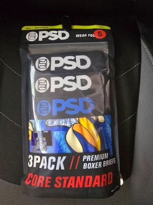 PSD 3 Pack Banana Premium Boxer Briefs Men's Core Standard Size S