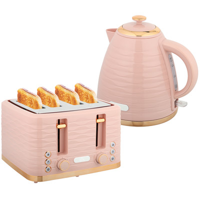 HOMCOM Wasserkocher und Toaster Set 1,7L Wasserkocher & 4 Scheiben Toaster