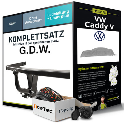 Anhängerkupplung starr für VW Caddy V +E-Satz NEU PKW