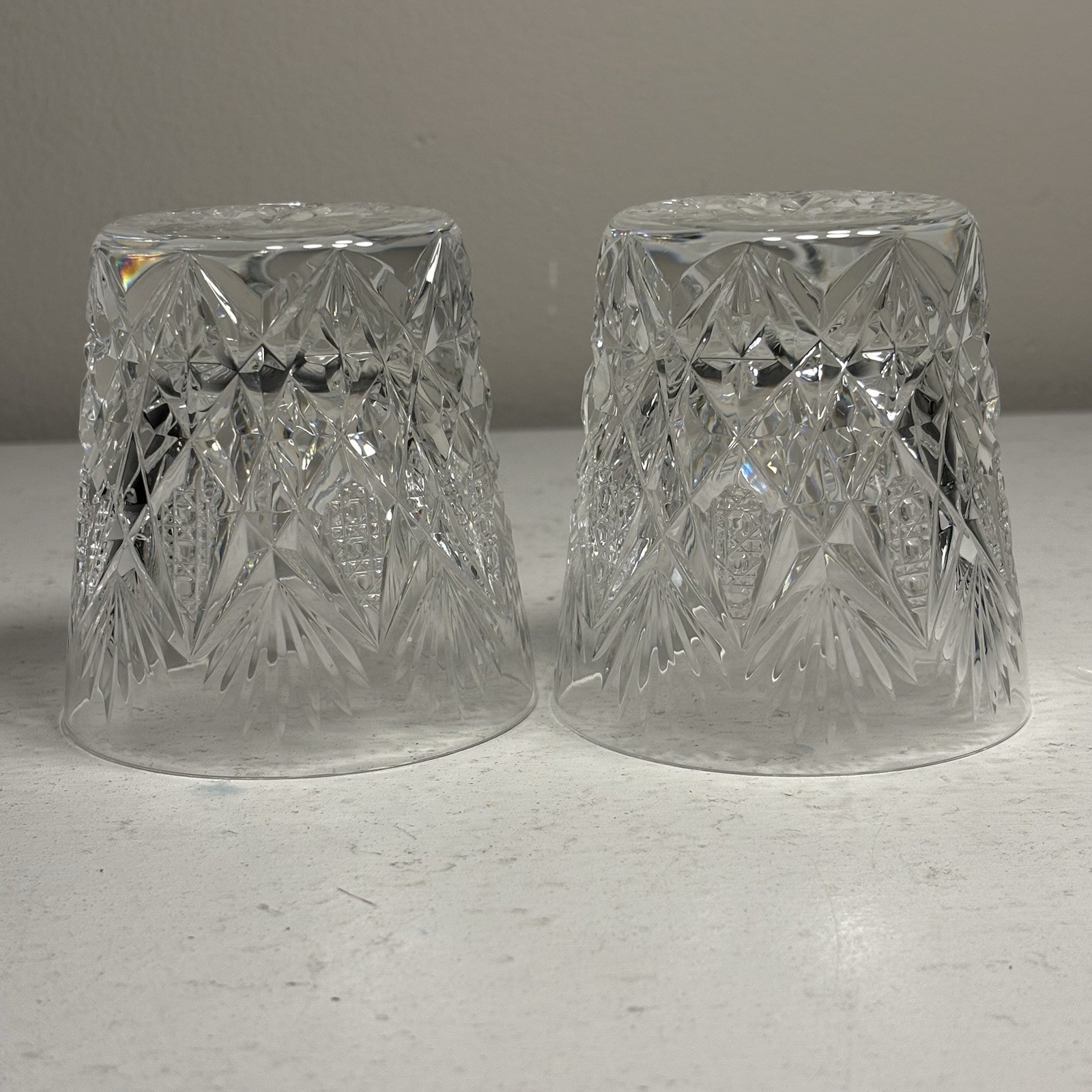 St. Louis Crystal Florence Double Old Fashion Glass Pineapple set of 2