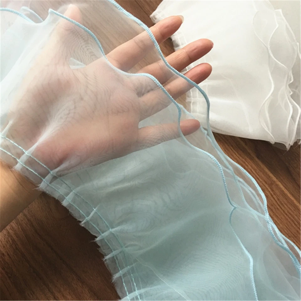 2Yds Plissee Spitzenborte Organza Rüsche DIY Hochzeit Rock Nähen Besatz Handwerk - Bild 1 von 4