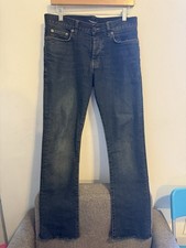 Hedi Slimane Saint Laurent 2015 Dark Blue Raw Hem D-09 Jeans