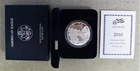 2010-W SILVER EAGLE DOLLAR PROOF COIN WITH ORIGINAL US MINT PACKAGING & COA