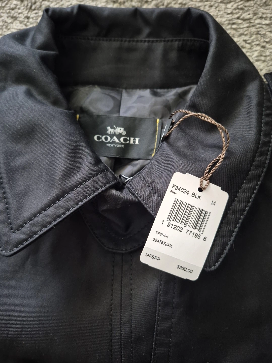 Cappotto doppiopetto donna nuovo con etichette Coach Taglia: Medium Nero