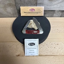 NICE CASE XX USA 4 DOT 1990’s JIGGED RED BONE CANOE KNIFE DR62131 SS