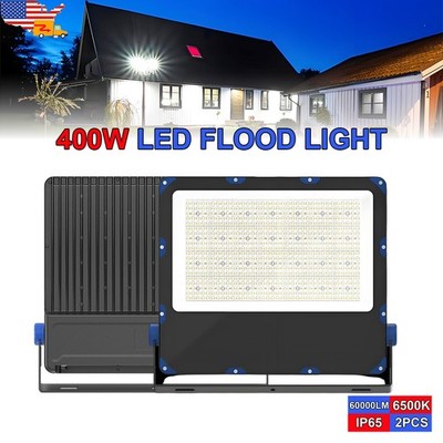 2Pack 400W Led Flood Lights 60000Lms IP65 Waterproof For Stadium Ground Mounting