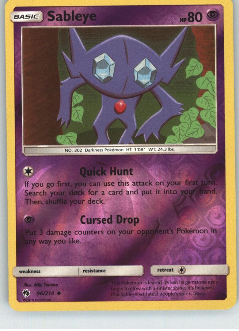 Sableye SM - Lost Thunder [96/214] Uncommon Reverse Holofoil NM Pokemon