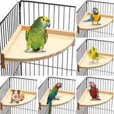 Wettarn 6 Pcs Bird Perch Platform Bird Corner Parrot Perch Corner Wooden Stan...
