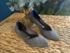 Rothy’s The Point Flats Sz 6.5 Cloud Gray Birdseye Shoes Classic Casual Comfort