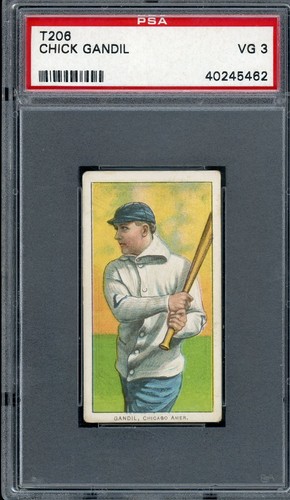 T206 CHICK GANDIL TOLSTOI BACK PSA 3 CENTERED RARE BACK NICE CARD