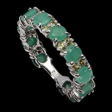 925 Sterling Silver Ring Round Emerald 4mm Natural Gemstone Jewelry Size 7