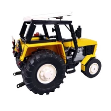 HXtoy Yellow Tractor Farm Machine with Spinning Wheels 1089 Build Moc