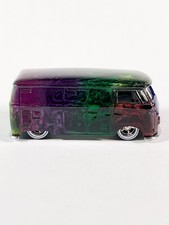 Hot Wheels Vw Panel Bus Van Custom Rainbow Swirl Real Riders Rubber Tires