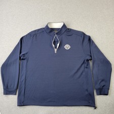 Greg Norman 1/4 Zip Pullover Mens Large Blue Performance PlayDry PGA Embroidery
